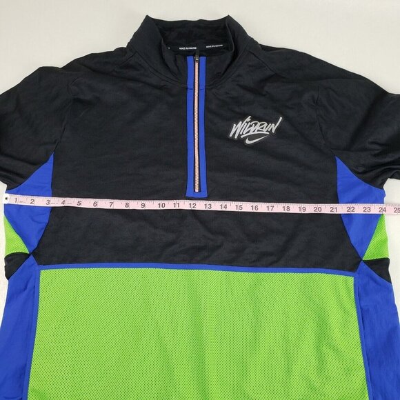 Nike Dri-Fit Wild Run Jacket Mens XL Black Half Zip Graphic Lightweight 90s Top - Picture 11 of 12
